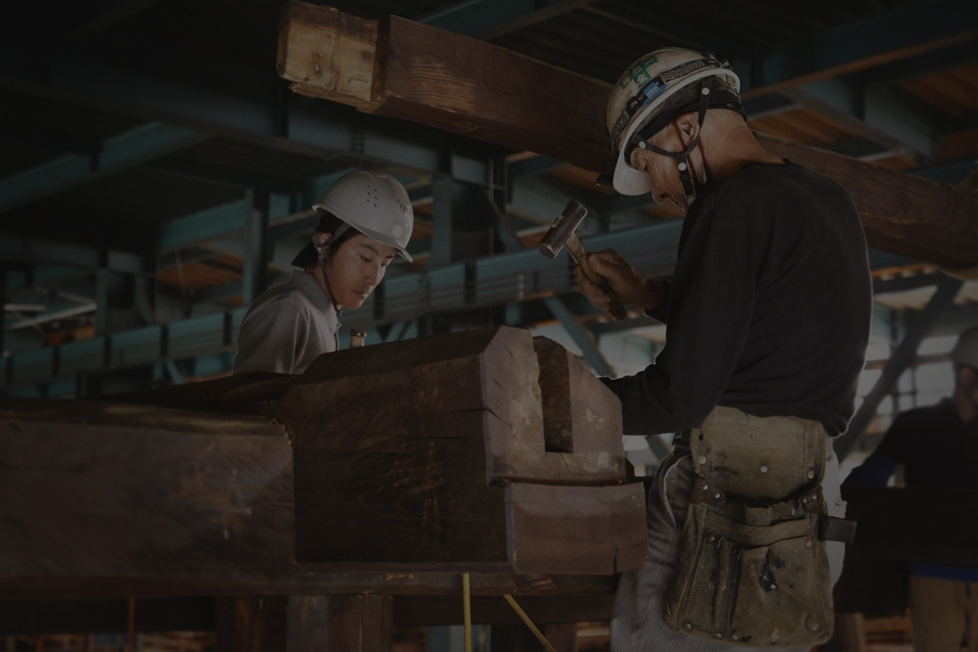 職人による施工風景