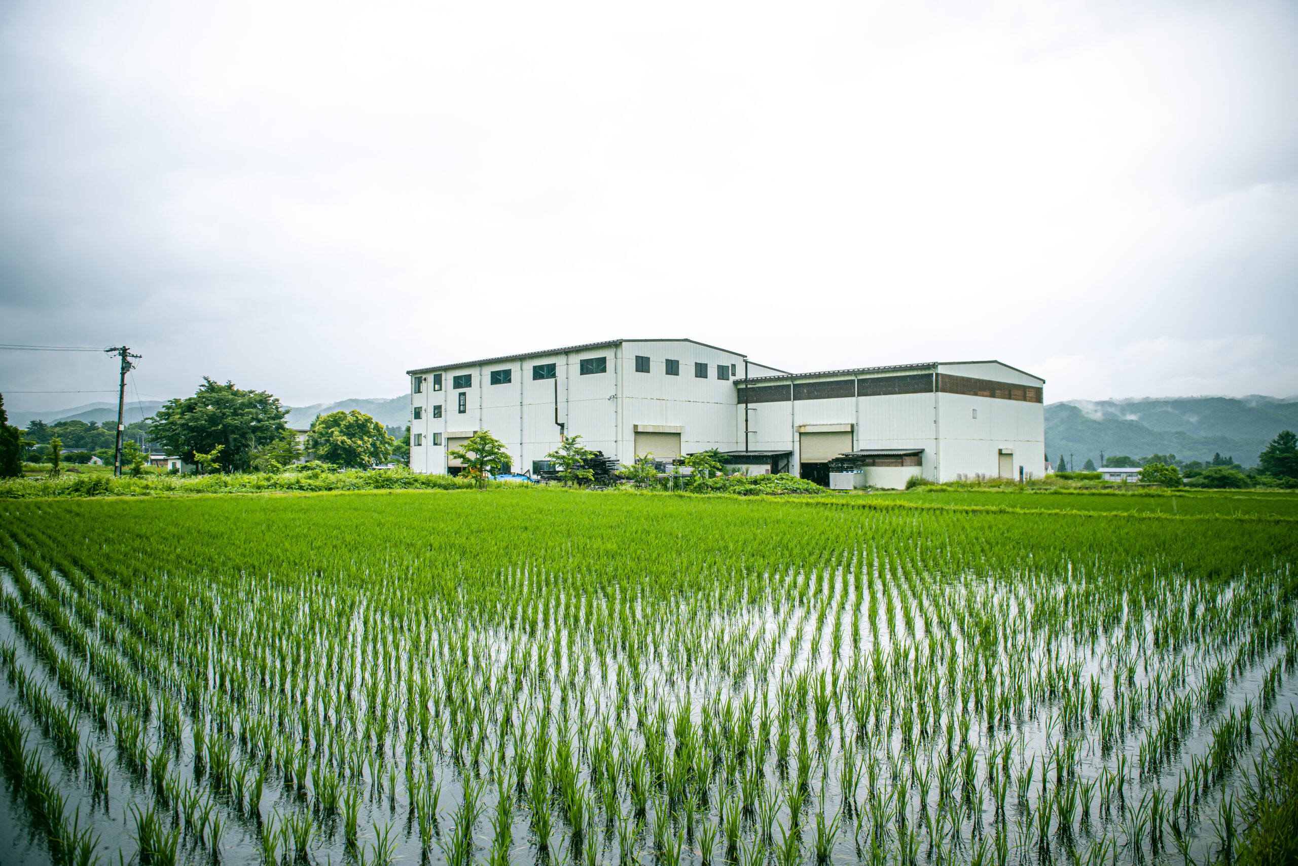 豊かな大自然に囲まれた大町倉庫工場