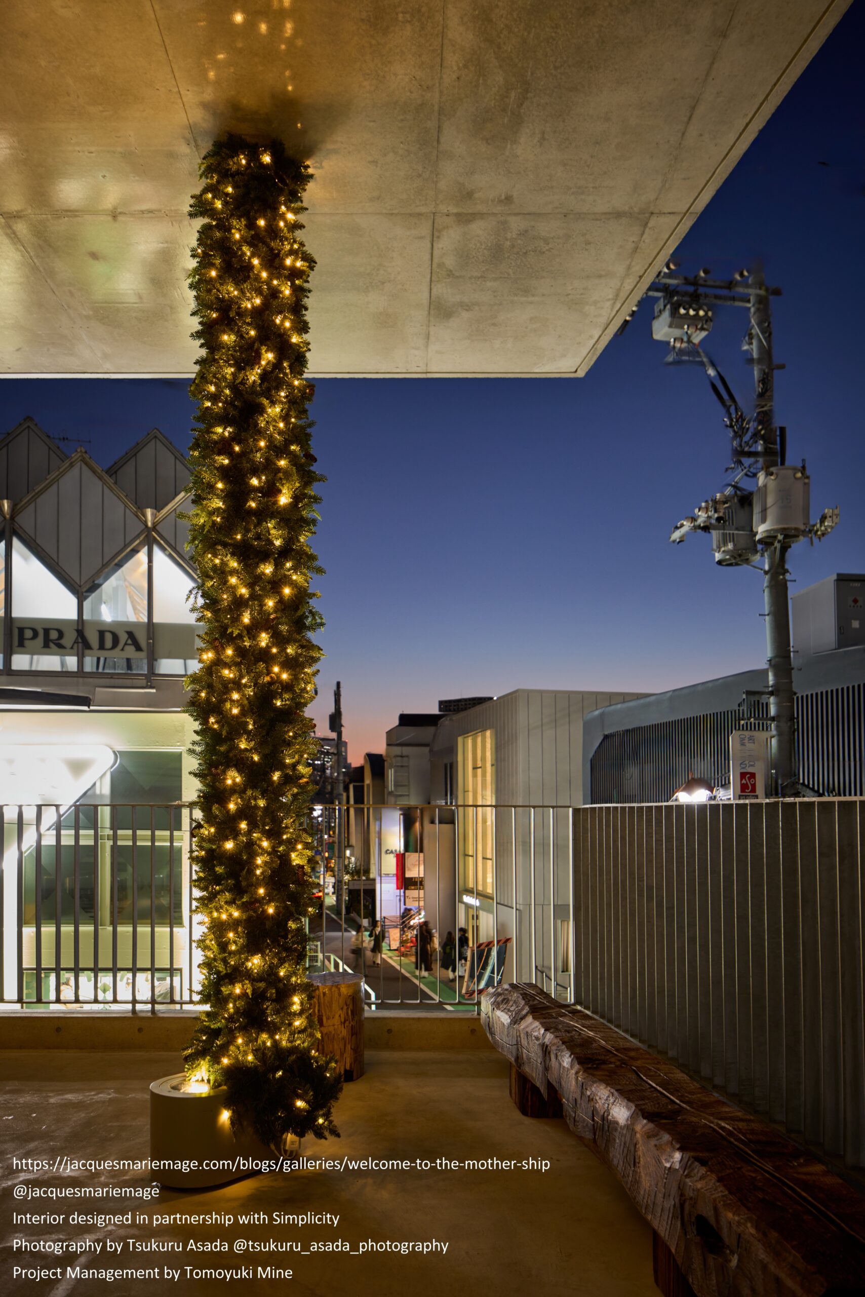 JMM 東京 表参道ギャラリー　古木ベンチ納品1