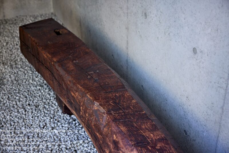 JMM 東京 表参道ギャラリー　古木ベンチ納品4